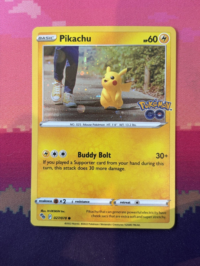 Pokemon Card Pikachu Pokemon GO Cosmo Holo 027/078 Near Mint