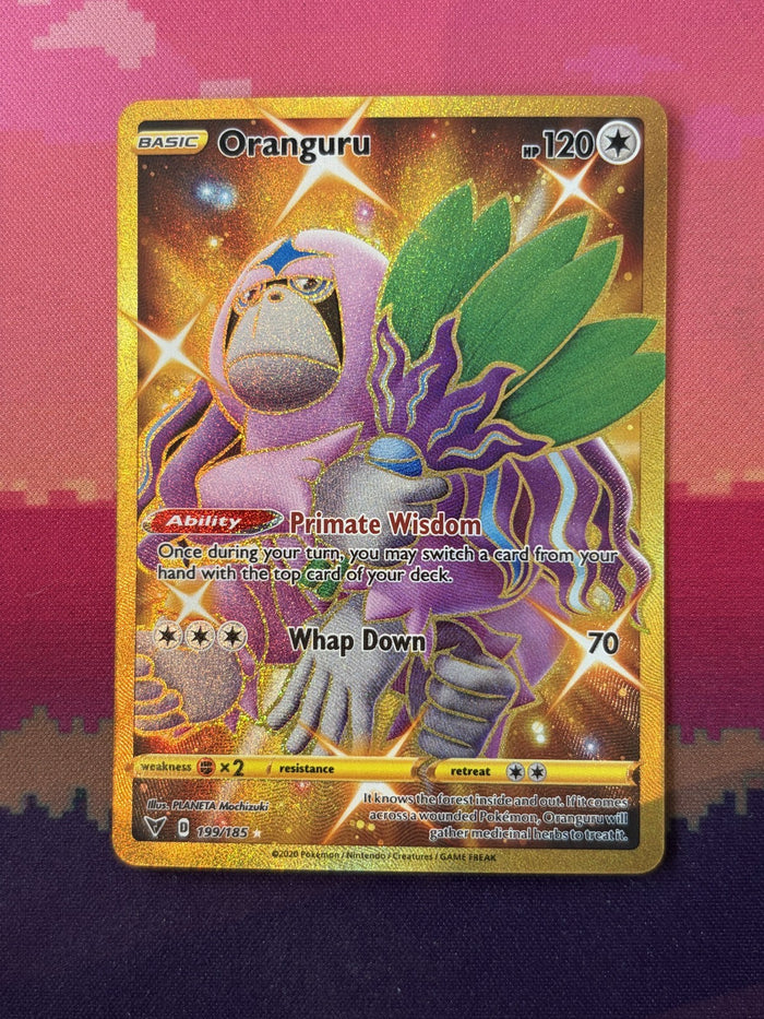 Pokemon Card Oranguru Vivid Voltage Rainbow Rare 199/185 Near Mint