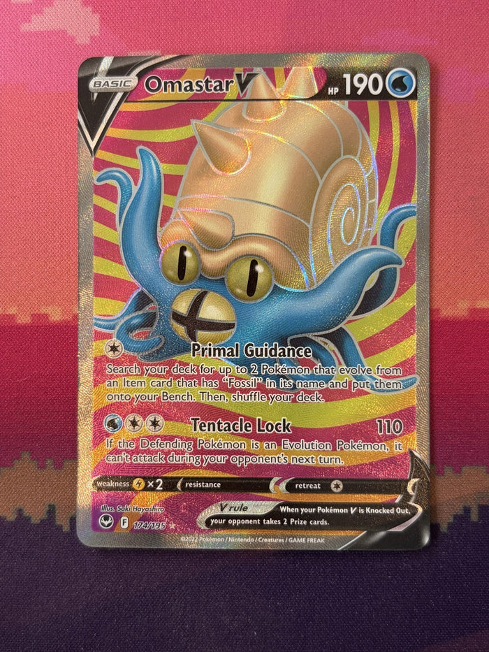Pokemon Card Omastar V Silver Tempest Ultra Rare 174/195 Near Mint