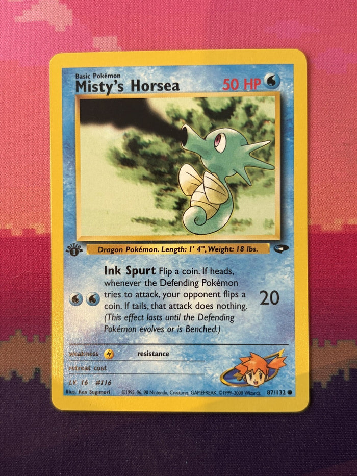 Pokemon Card Misty's Horsea Gym Heroes 1st Edition Common 87/132 Near Mint