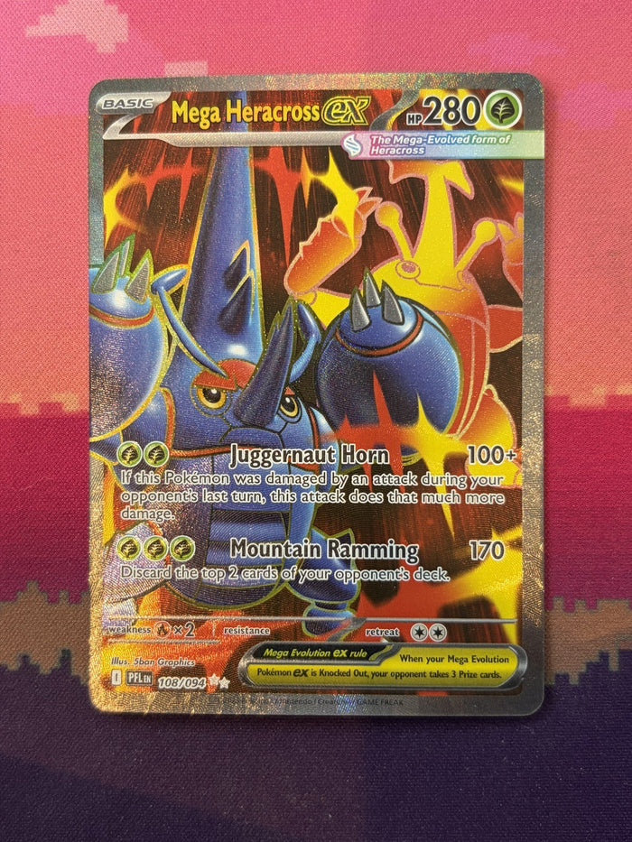 Pokemon Card Mega Heracross ex Phantasmal Flames Ultra Rare 108/094 Near Mint