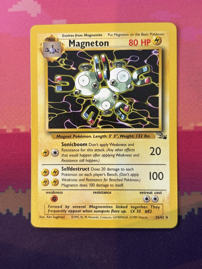 Pokemon Card Magneton Fossil Rare 26/62 Near Mint