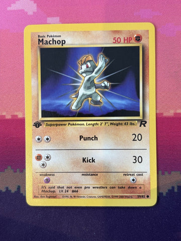 Pokemon Card Machop Team Rocket 1st Edition 59/82 Near Mint