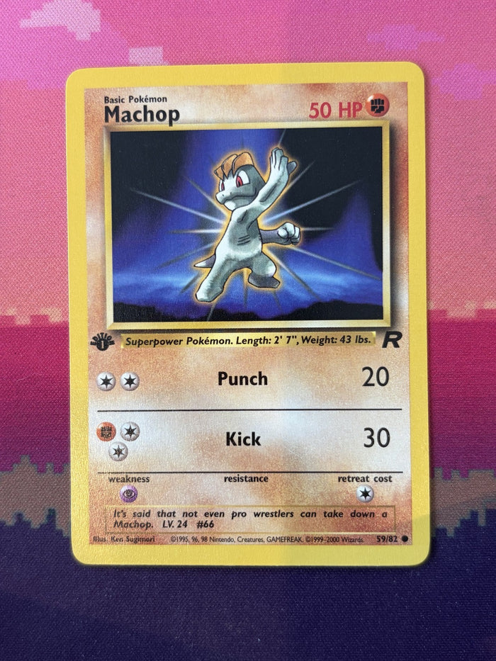 Pokemon Card Machop Team Rocket 1st Edition 59/82 Near Mint
