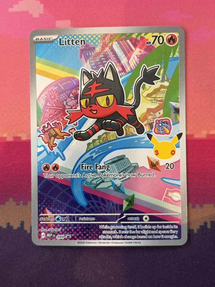 Pokemon Card Litten Mega Evolution Promo MEP044 Near Mint