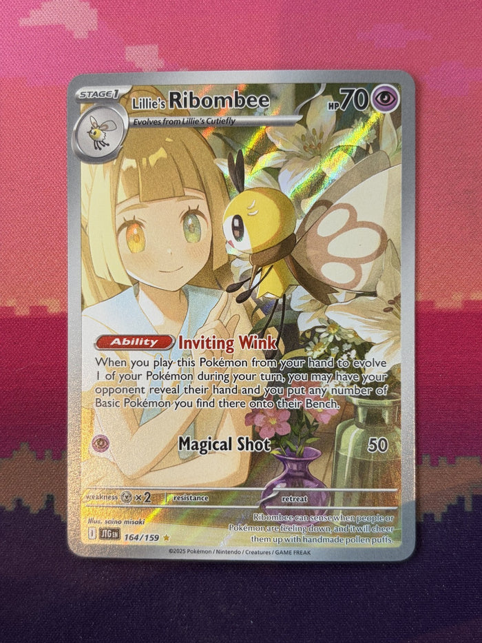 Pokemon Card Lillie's Ribombee Journey Together Illustration Rare 164/159 NM
