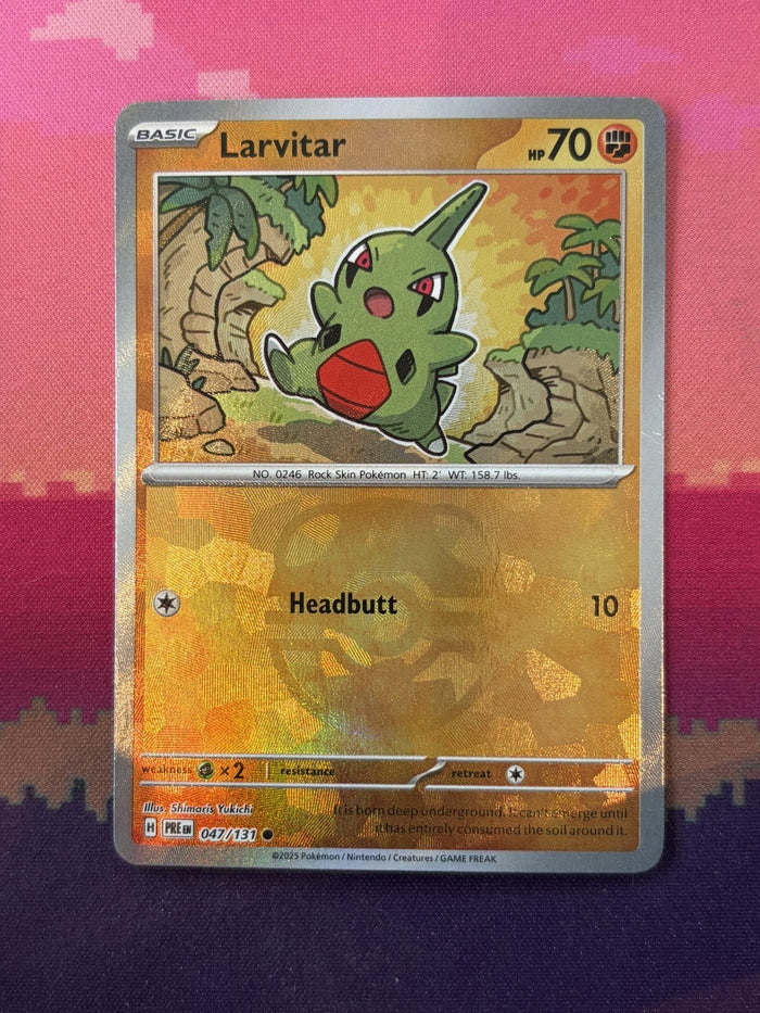 Pokemon Card Larvitar Prismatic Evolutions Master Ball Reverse Holo 047/131 NM