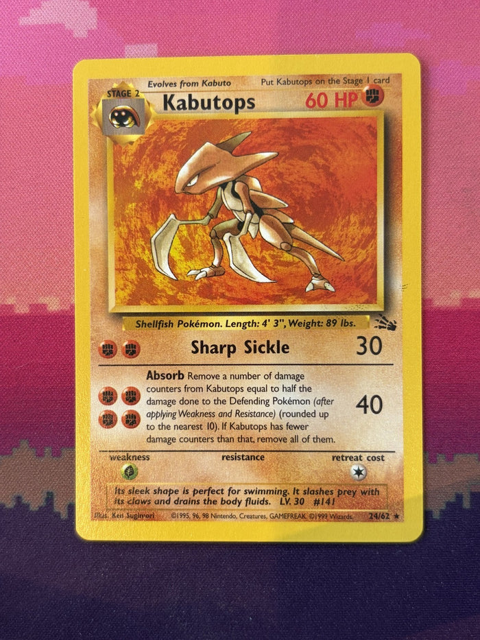 Pokemon Card Kabutops Fossil Rare 24/62 Near Mint