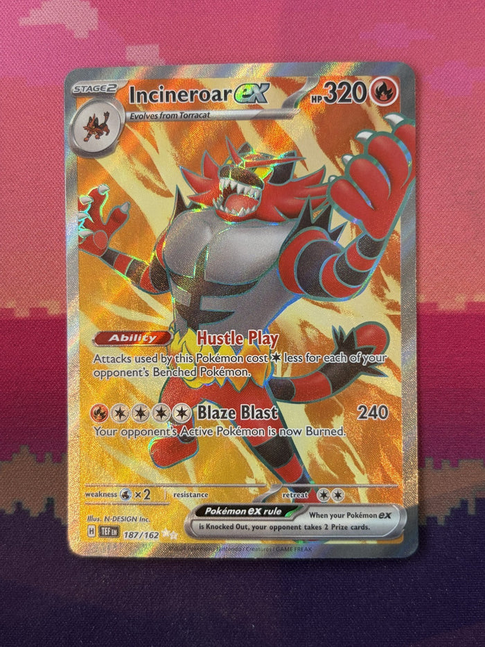 Pokemon Card Incineroar ex Temporal Forces Ultra Rare 187/162 Near Mint