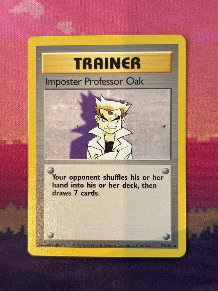 Pokemon Card Imposter Professor Oak Base Set Rare 73/102 Near Mint