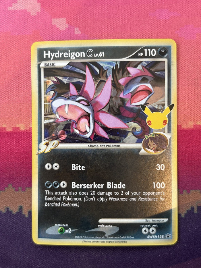 Pokemon Card Hydreigon 25th Celebration Cosmo Holo SWSH138 Near Mint
