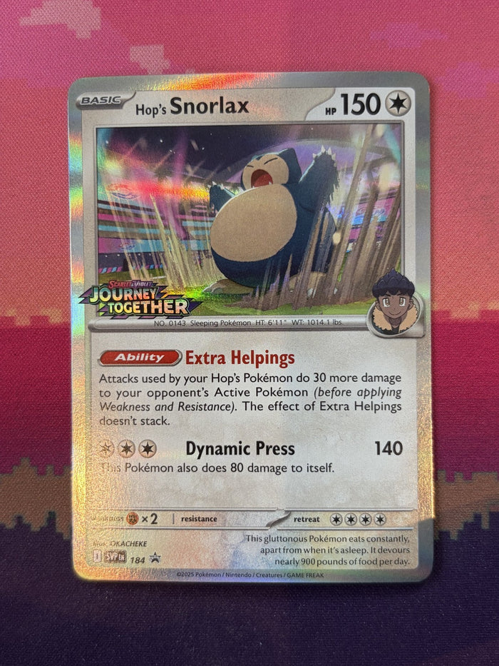 Pokemon Card Hop's Snorlax Scarlet & Violet Promo 184 Near Mint