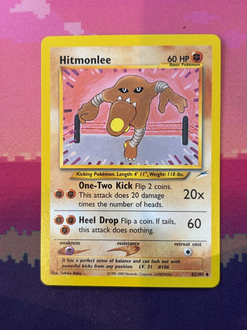 Pokemon Card Hitmonlee Neo Destiny Uncommon 42/105 Near Mint