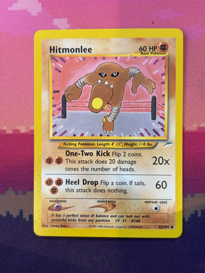 Pokemon Card Hitmonlee Neo Destiny Uncommon 42/105 Near Mint