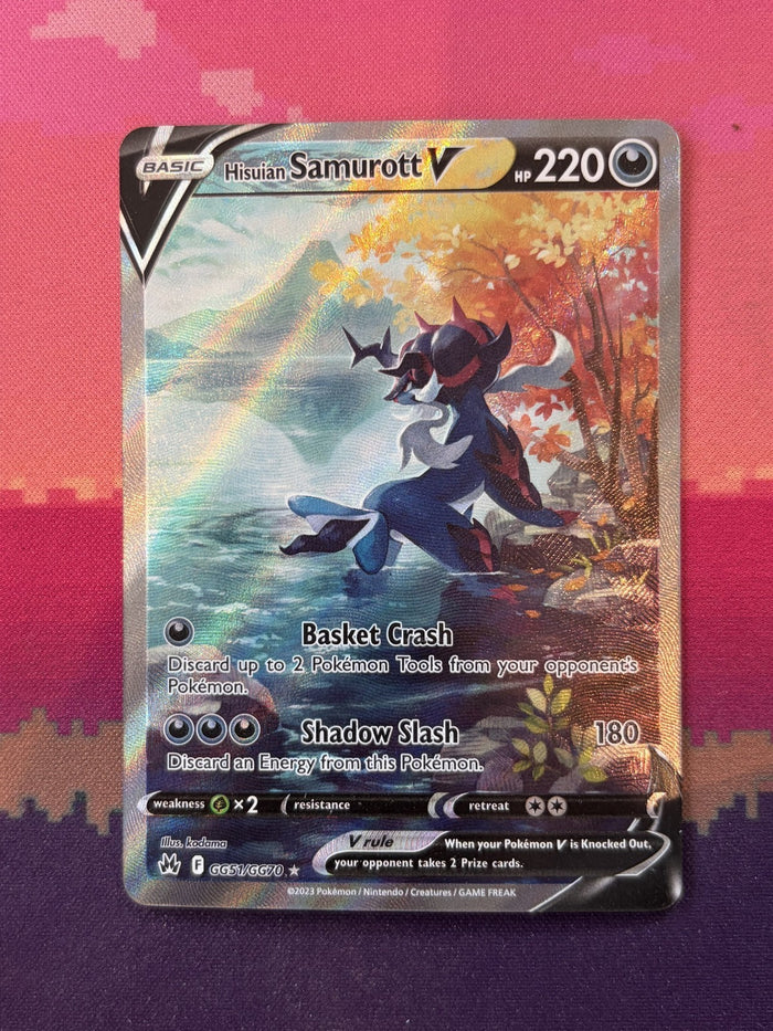 Pokemon Card Hisuian Samurott V Crown Zenith Ultra Rare GG51/GG70 Near Mint