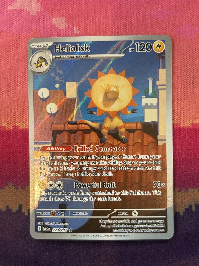 Pokemon Card Heliolisk Ascended Heroes Illustration Rare 229/217 Near Mint
