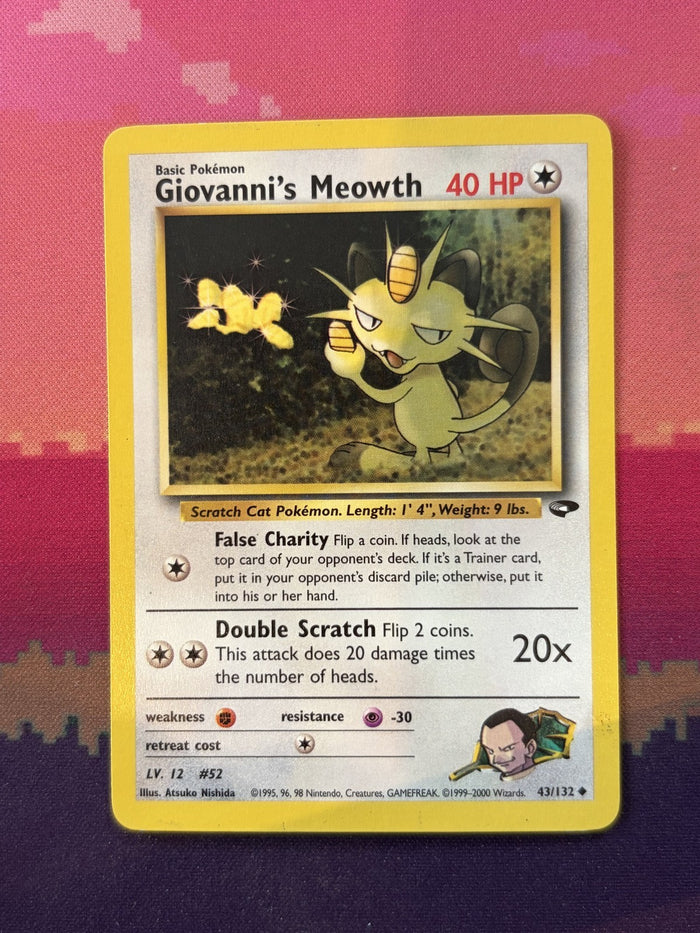 Pokemon Card Giovanni's Meowth Gym Challenge Uncommon 43/132 Near Mint