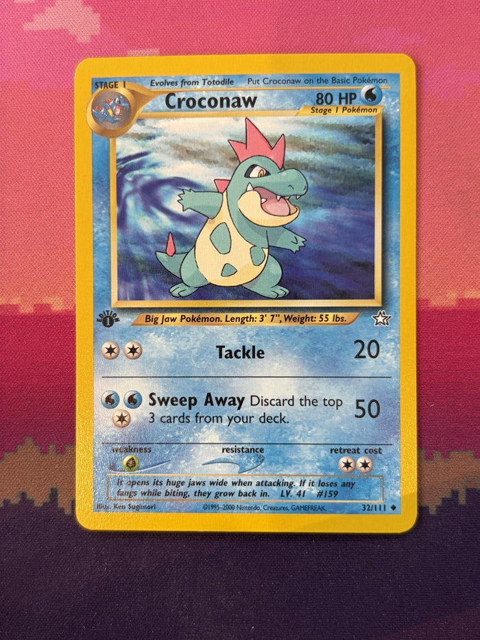 Pokemon Card Croconaw Neo Genesis 1st Edition Uncommon 32/111 Near Mint