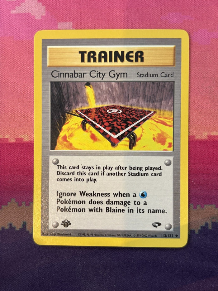 Pokemon Card Cinnabar City Gym Heroes 1st Edition Uncommon 113/132 Near Mint
