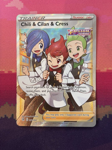 Pokemon Card Chili & Cilan & Cress Fusion Strike Ultra Rare 258/264 Near Mint