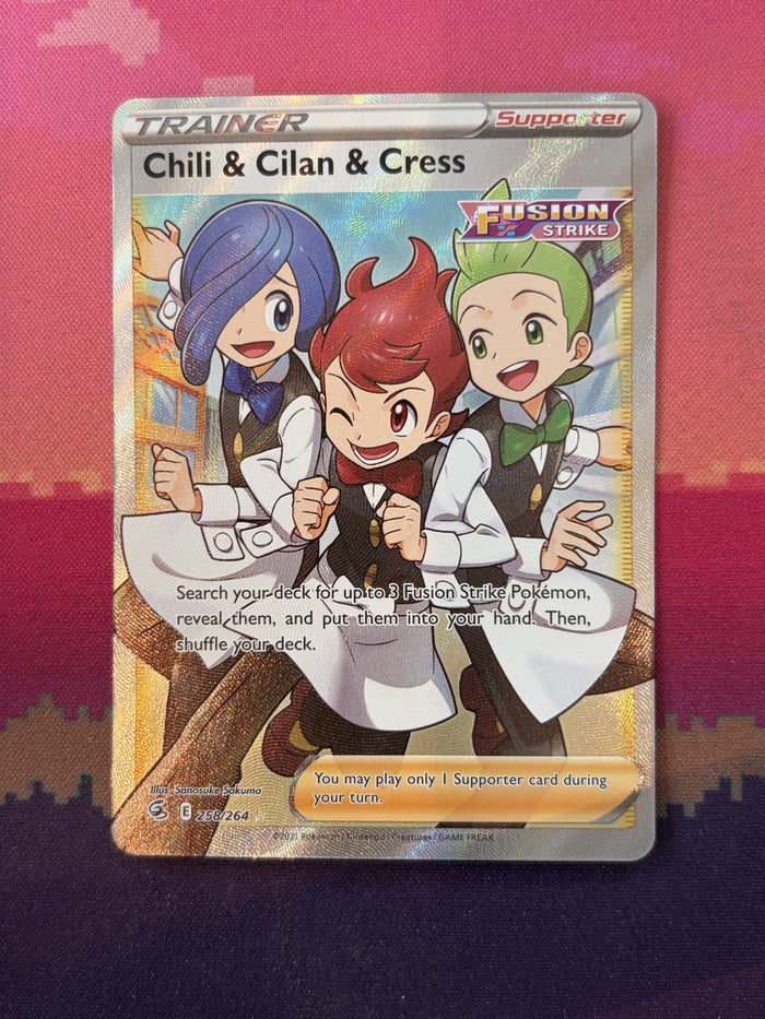 Pokemon Card Chili & Cilan & Cress Fusion Strike Ultra Rare 258/264 Near Mint