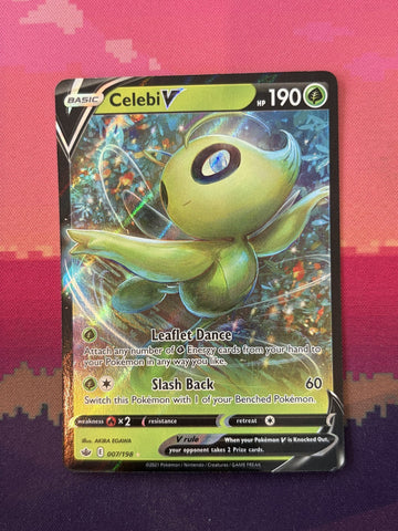 Pokemon Card Celebi V Chilling Reign Ultra Rare 007/198 Near Mint
