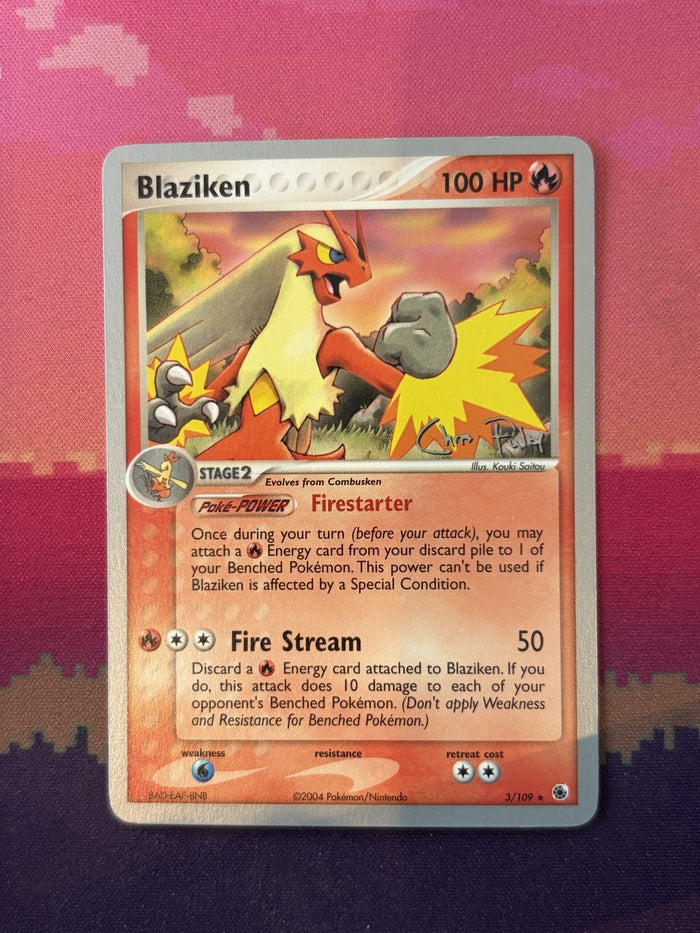 Pokemon Card Blaziken EX Ruby & Sapphire World Championships 3/109 Near Mint