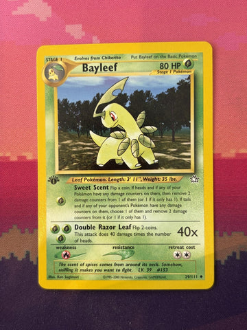 Pokemon Card Bayleef 1st Edition Neo Genesis Uncommon 29/111 Near Mint