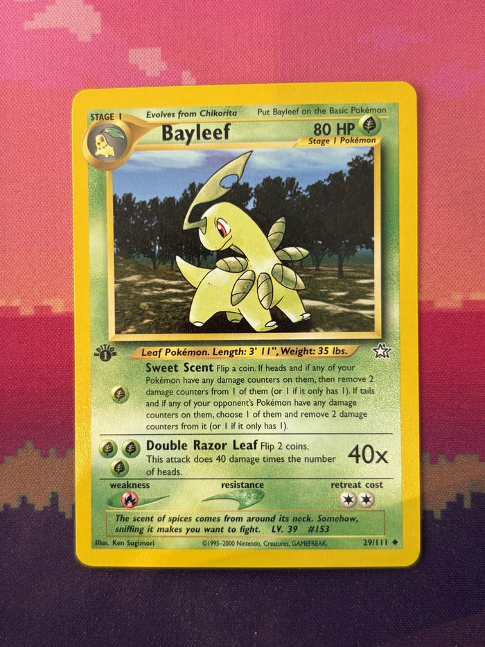 Pokemon Card Bayleef 1st Edition Neo Genesis Uncommon 29/111 Near Mint