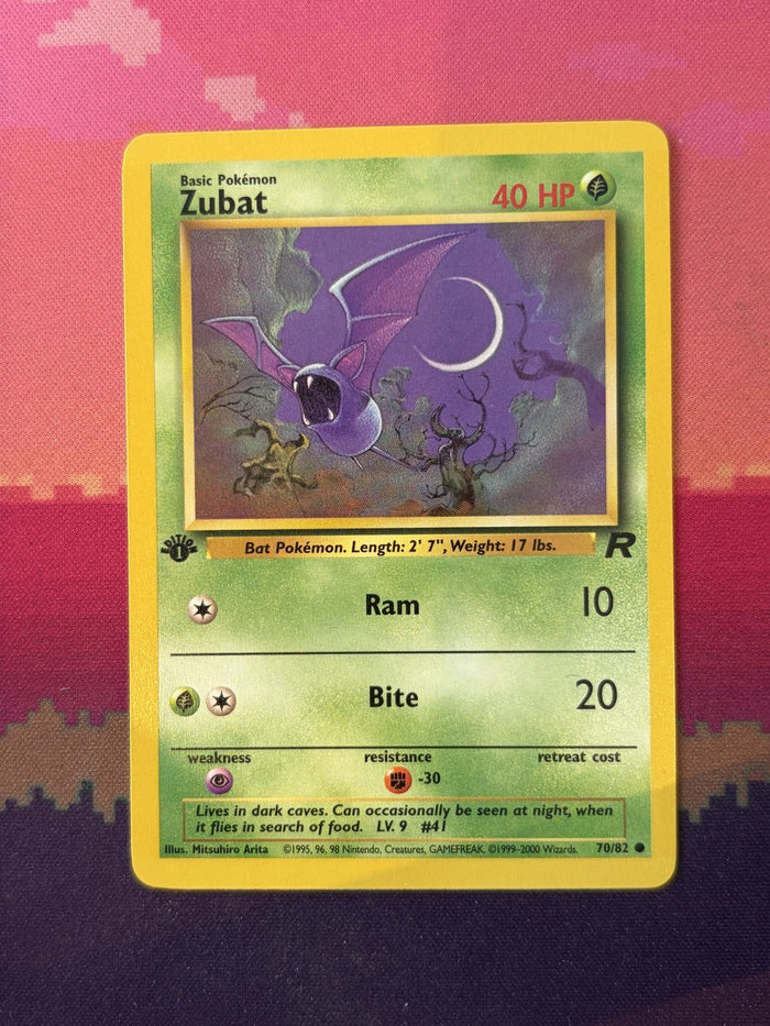 Pokemon Card Zubat Team Rocket 1st Edition 70/82 Near Mint