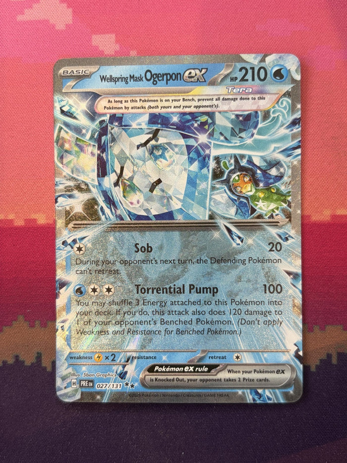 Pokemon Card Wellspring Mask Ogerpon ex Prismatic Evolutions 027/131 Near Mint