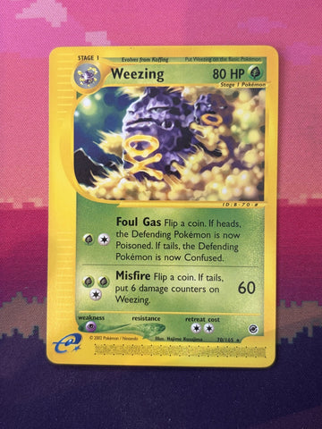 Pokemon Card Weezing Expedition Base Set Rare 70/165 Near Mint