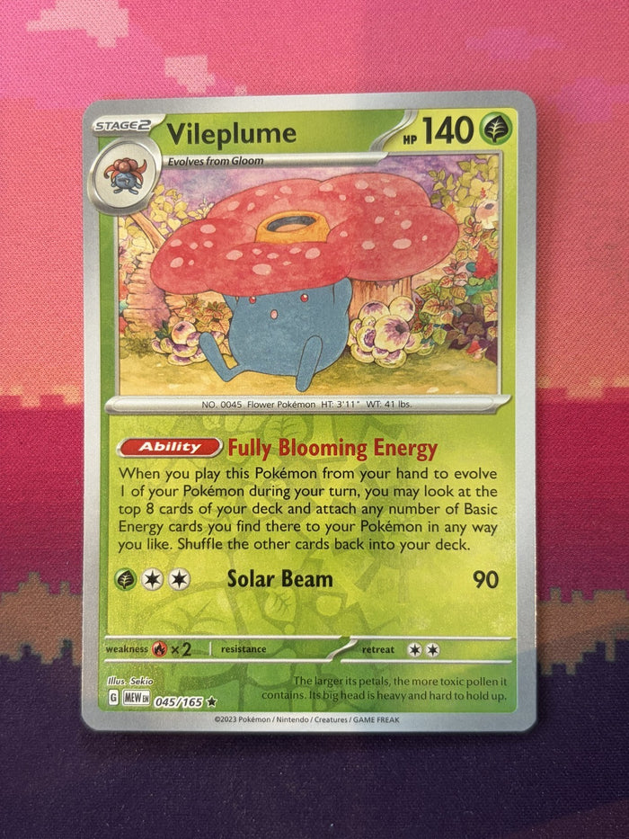 Pokemon Card Vileplume Pokemon 151 Reverse Holo Rare 045/165 Near Mint