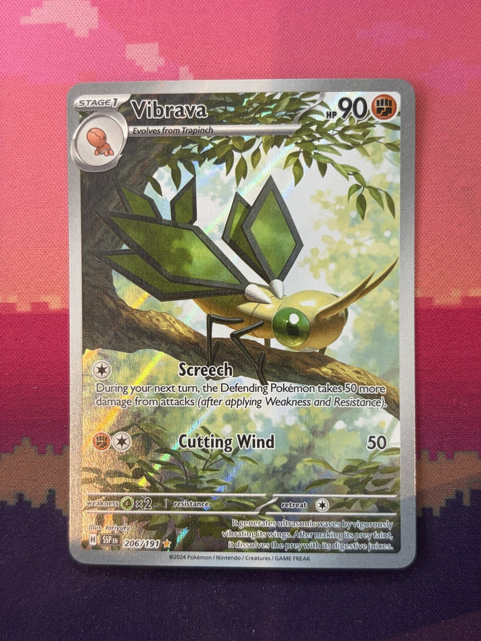 Pokemon Card Vibrava Surging Sparks Illustration Rare 206/191 Near Mint