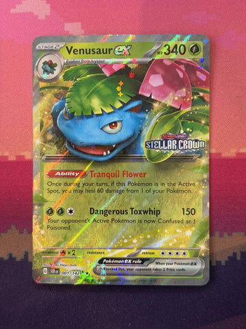 Pokemon Card Venusaur ex Stellar Crown Stamped Promo Double Rare 001/142 NM