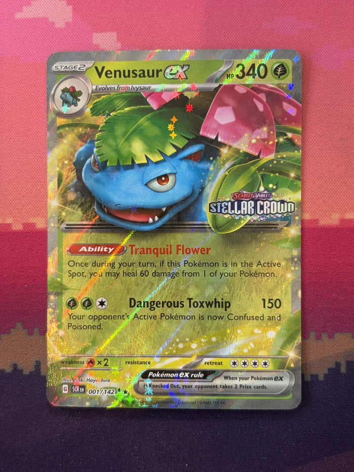 Pokemon Card Venusaur ex Stellar Crown Stamped Promo Double Rare 001/142 NM