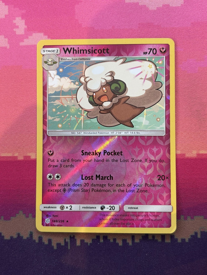 Pokemon Card Whimsicott Cosmic Eclipse Reverse Holo 148/236 Near Mint