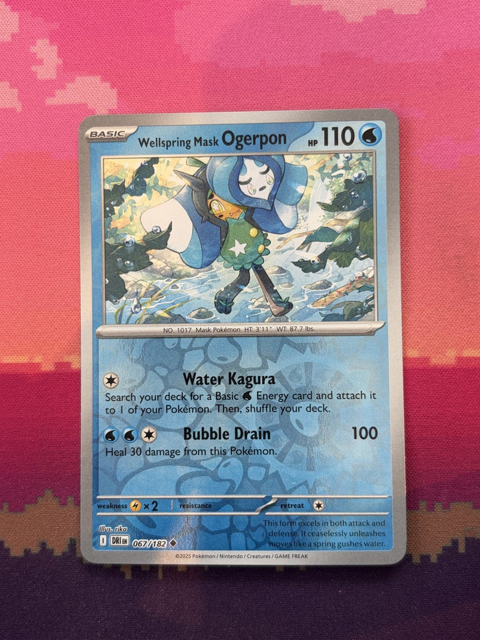 Pokemon Card Wellspring Mask Ogerpon Destined Rivals Reverse Holo 067/182 NM