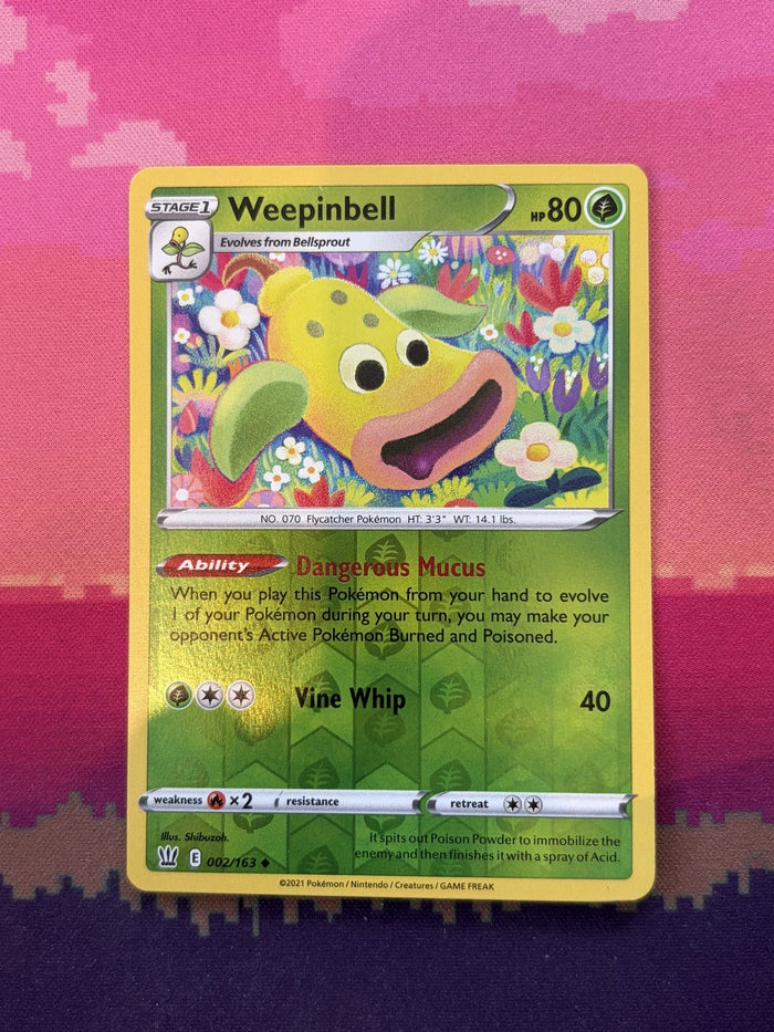Pokemon Card Weepinbell Battle Styles Reverse Holo 002/163 Near Mint