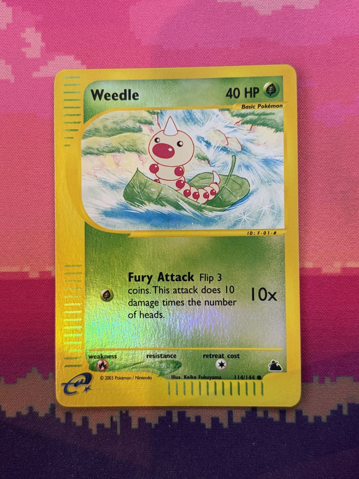 Pokemon Card Weedle Skyridge Reverse Holo 114/144 Near Mint