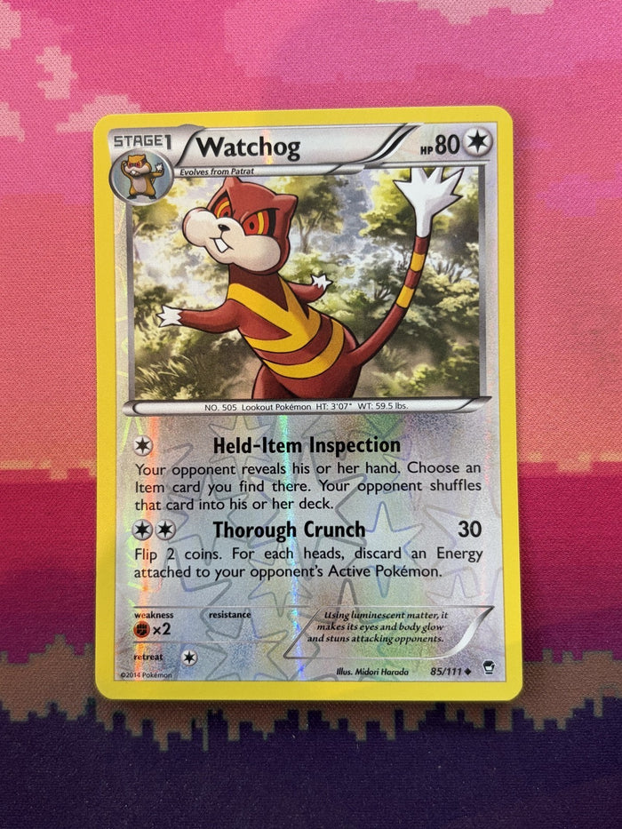 Pokemon Card Watchog Furious Fists Reverse Holo 85/111 Near Mint