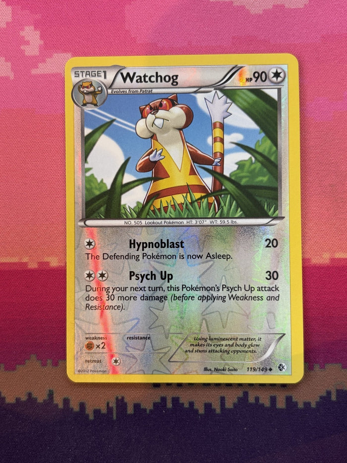 Pokemon Card Watchog Boundaries Crossed Reverse Holo 119/149 Near Mint