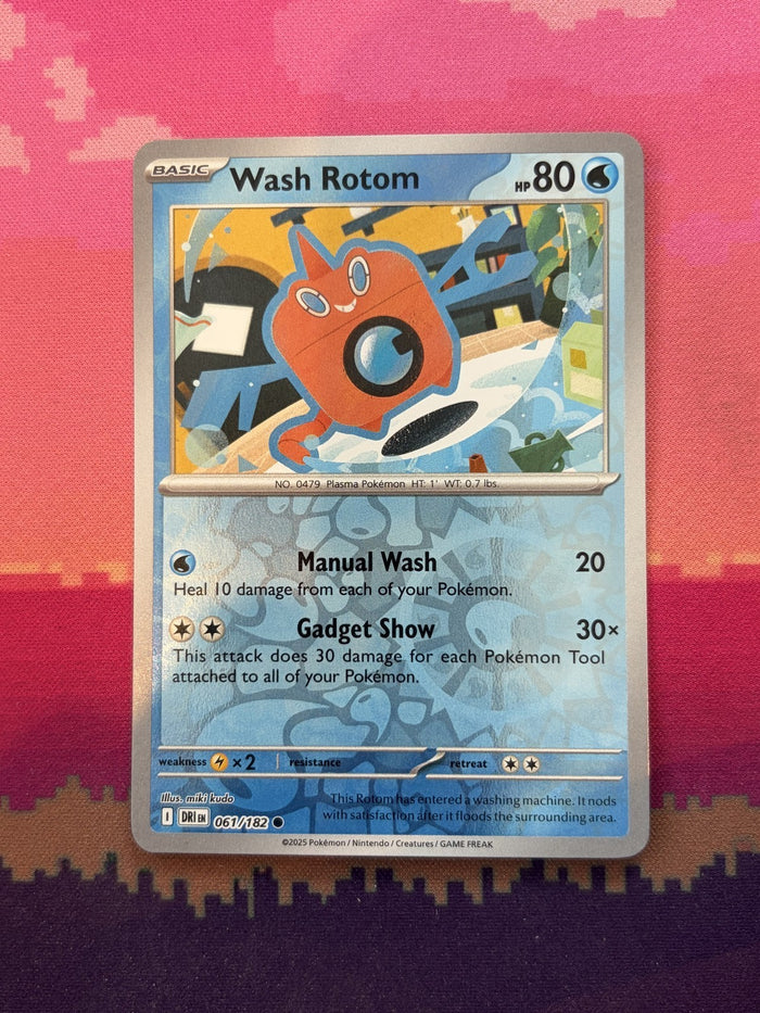 Pokemon Card Wash Rotom Destined Rivals Reverse Holo 061/182 Near Mint