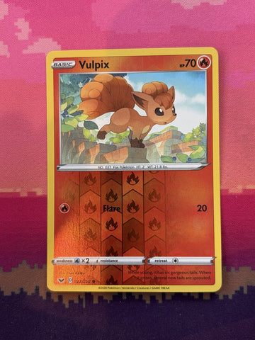 Pokemon Card Vulpix Sword & Shield Reverse Holo 022/202 Near Mint