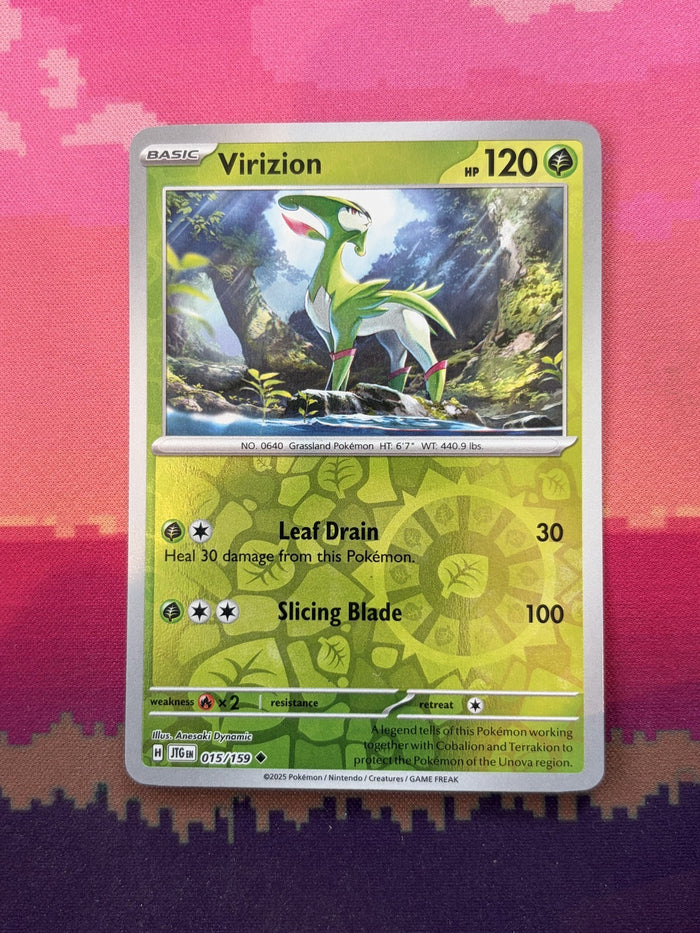 Pokemon Card Virizion Journey Together Reverse Holo Uncommon 015/159 Near Mint