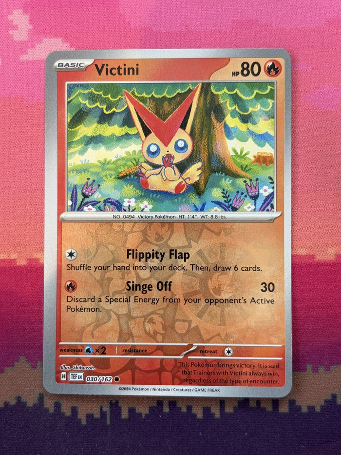 Pokemon Card Victini Temporal Forces Reverse Holo 030/162 Near Mint