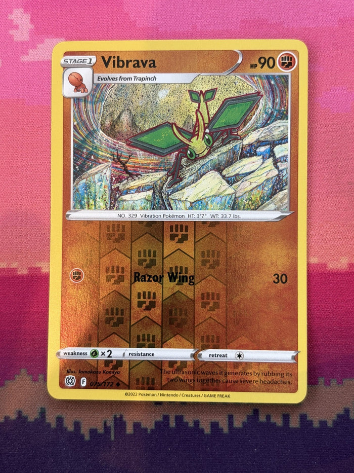 Pokemon Card Vibrava Brilliant Stars Reverse Holo 075/172 Near Mint