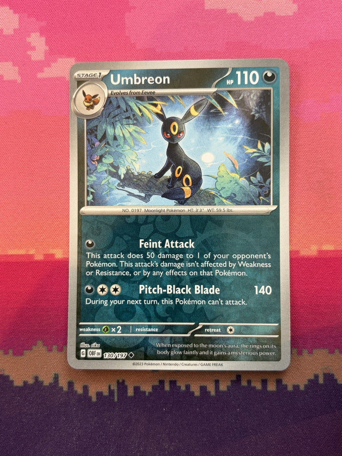 Pokemon Card Umbreon Obsidian Flames Reverse Holo 130/197 Near Mint