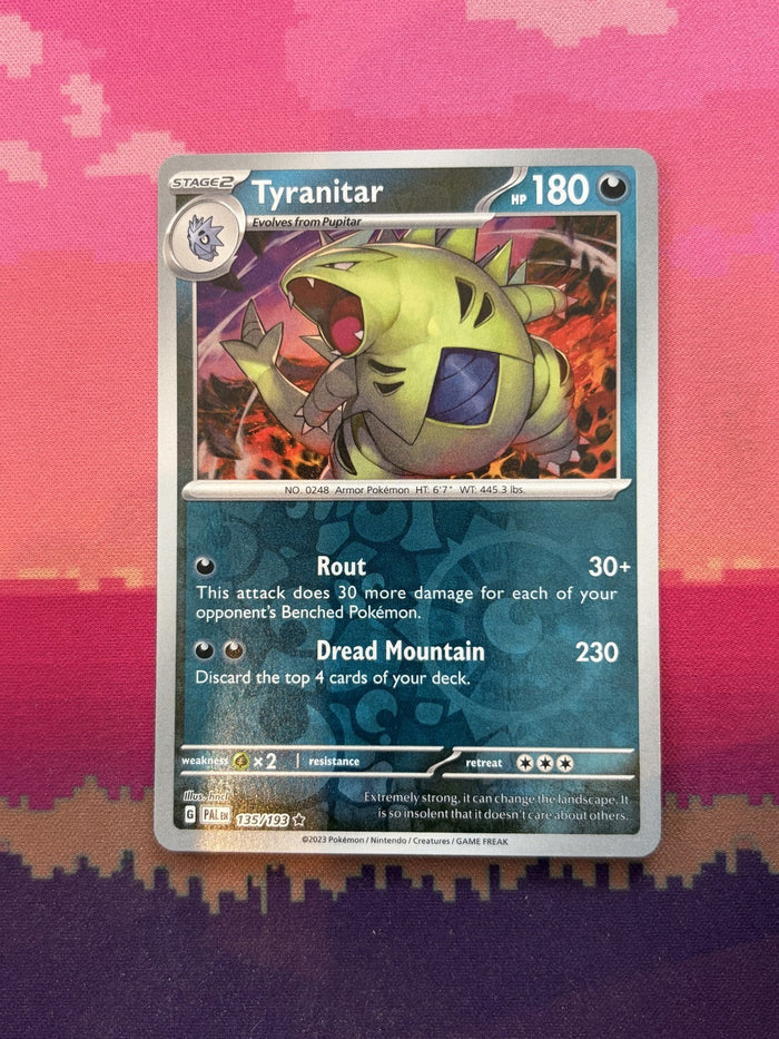Pokemon Card Tyranitar Paldea Evolved Reverse Holo 135/193 Near Mint