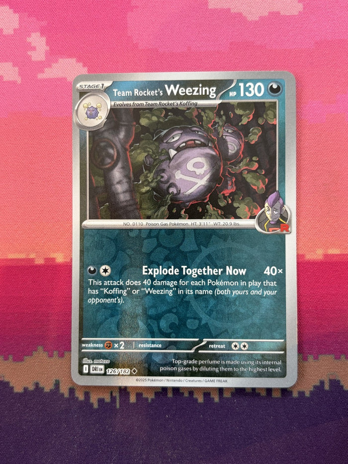 Pokemon Card Team Rocket's Weezing Destined Rivals Reverse Holo 126/182 NM